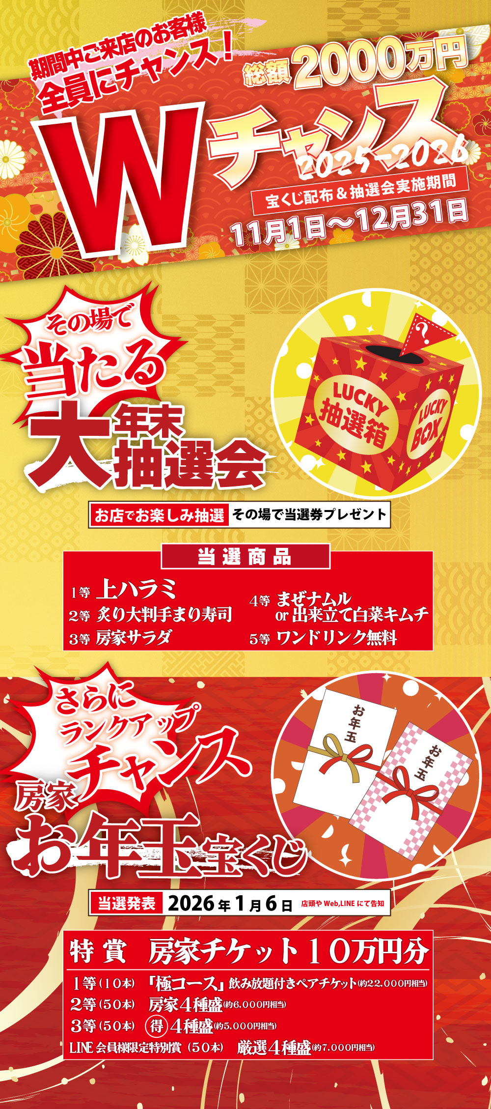 総額2000万！房家Wチャンス2025-2026