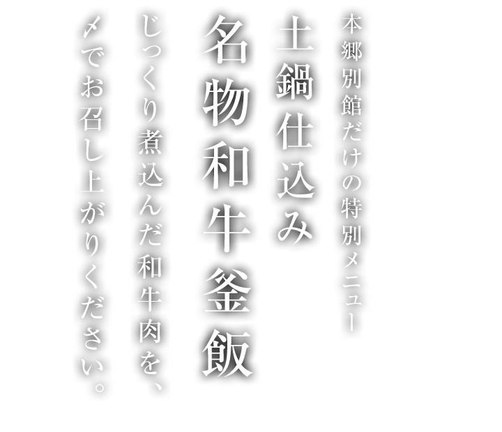 じっくり煮込んだ和牛肉を、〆でお召し上がりください。